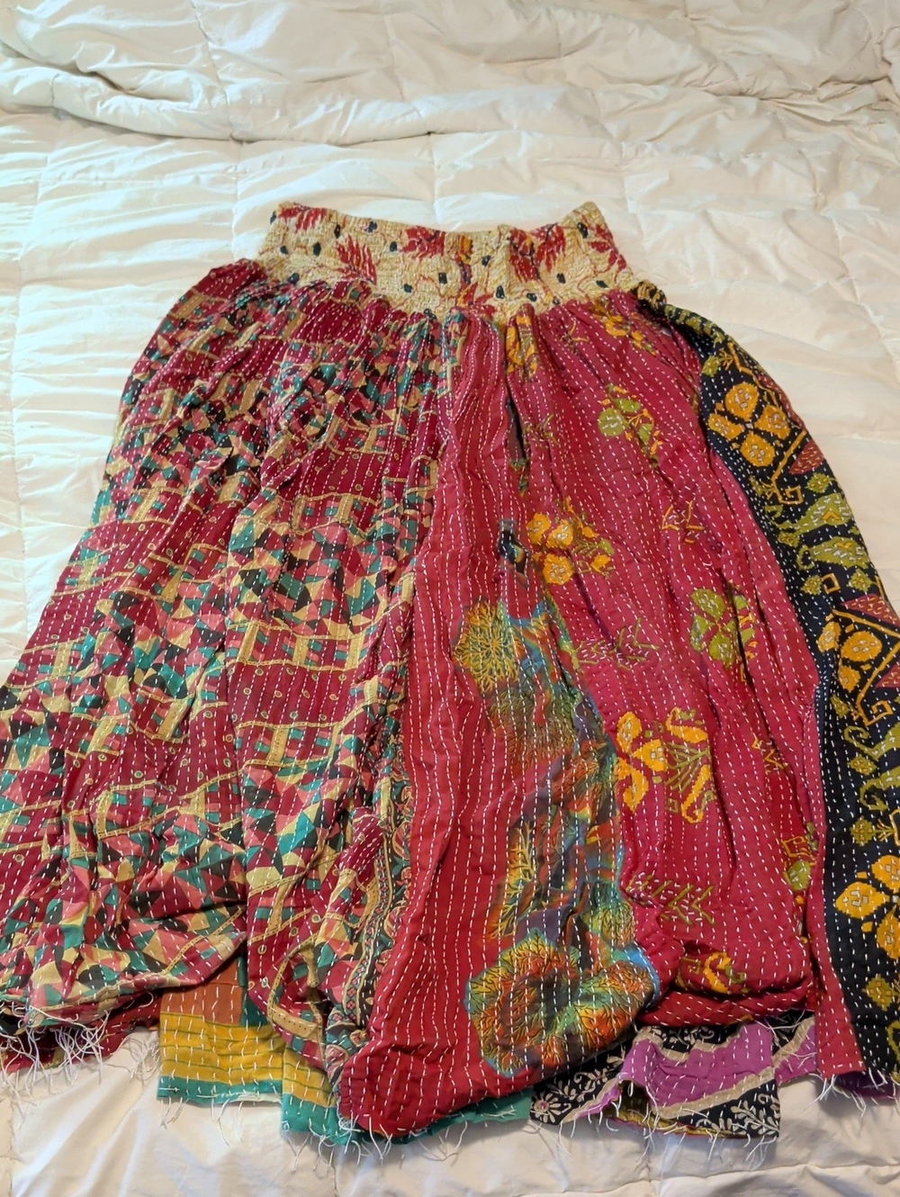 Kantha Bae Bohemian Patchwork Convertible Skirt/Dress in Multi-Color